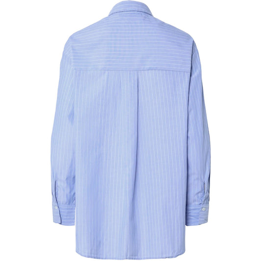 Camicie Donna Pieces - Pcmelia Ls Loose Shirt Wvn Noos Bc - Celeste