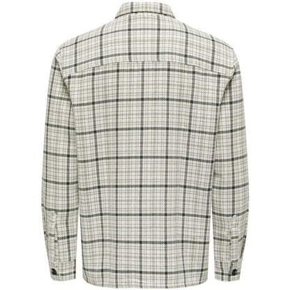 Camicie casual Uomo Only & Sons - Onsdavid Ovr Twill Check Shirt - Bianco