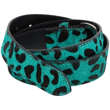 Cinture Uomo Edwin - Leopard Hairy Belt - Taglia M - Verde