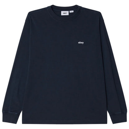 Maglie a manica lunga Uomo Obey - Lowercase Pigment Tee Ls - Blu