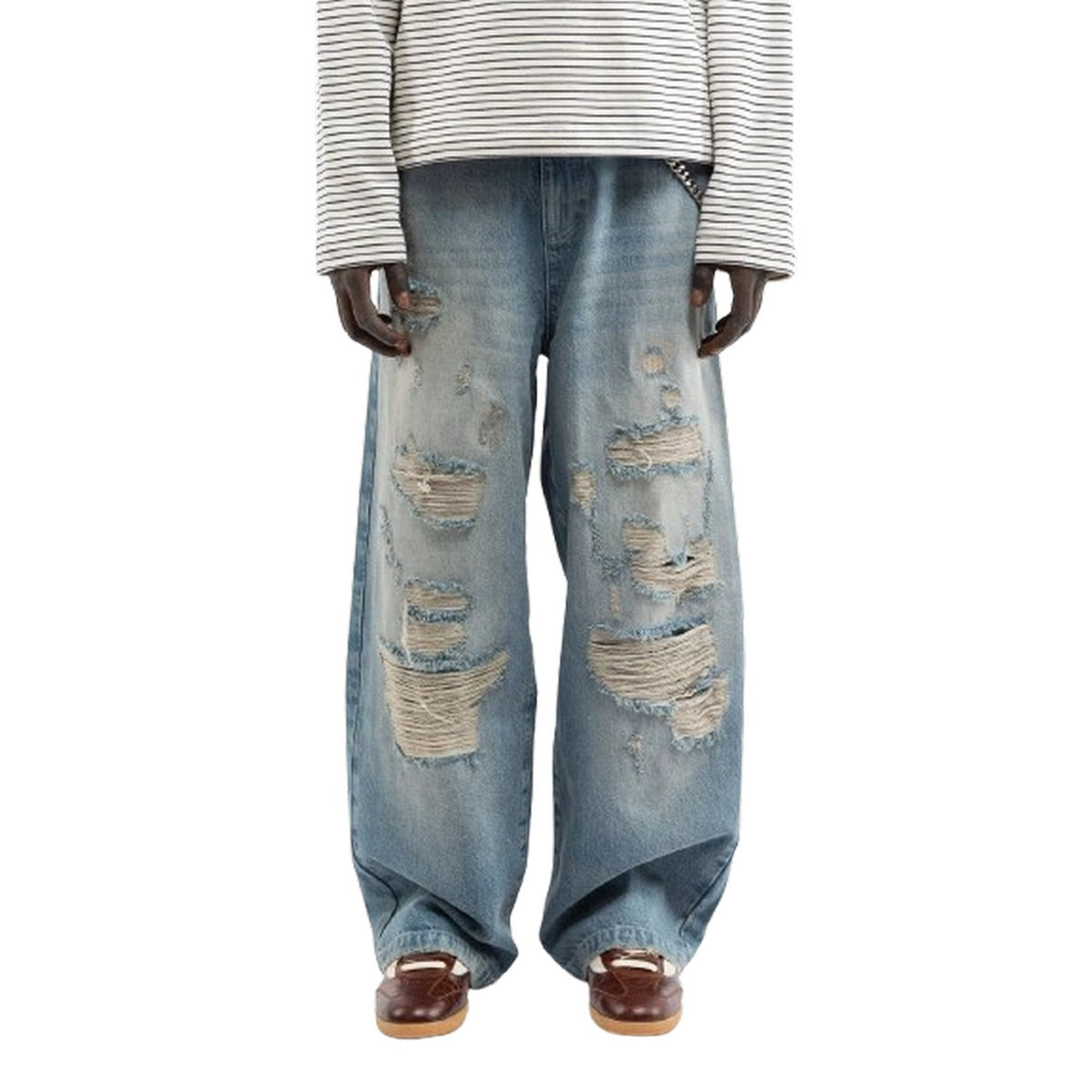 Jeans Uomo Reternity - Distressed Baggy Denim - Blu