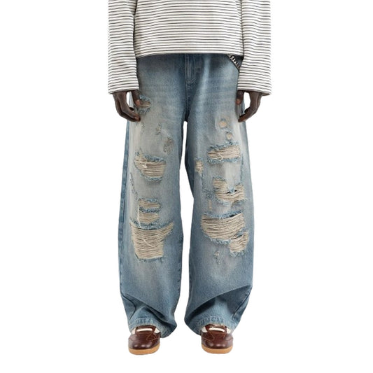 Jeans Uomo Reternity - Distressed Baggy Denim - Blu