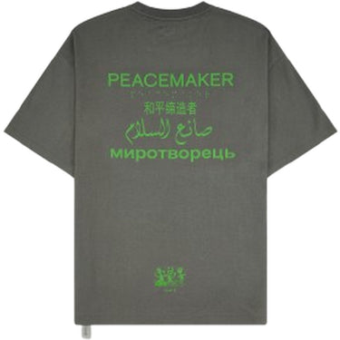 T-shirt męski OAMC Peacemaker – luźny krój Tshirt z nadrukiem w językach – szary