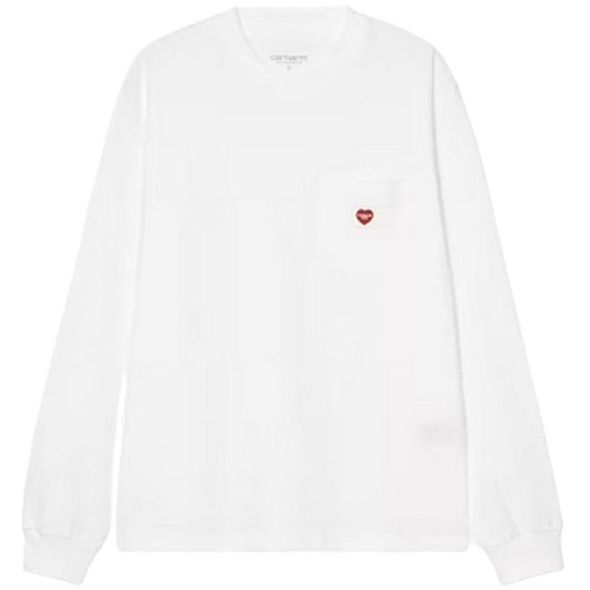 Maglie a manica lunga Donna Carhartt Wip - W' L/S Pocket Small Heart T-Shirt - Bianco
