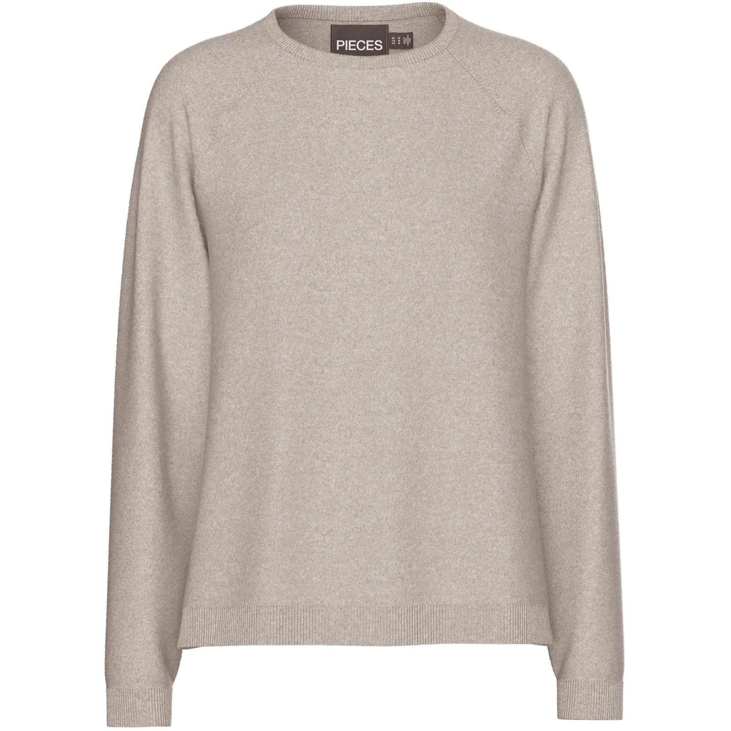 Maglie Donna Pieces - Pcbree Ls O-Neck Knit Noos Bc - Grigio