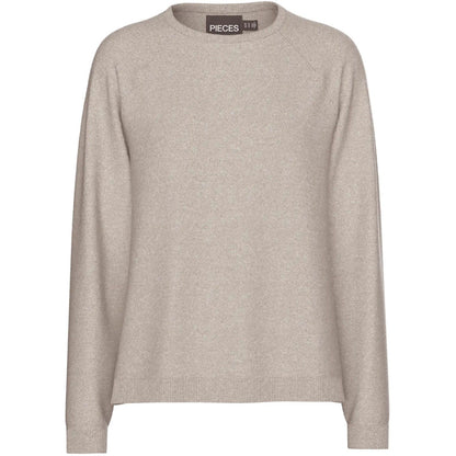 Maglie Donna Pieces - Pcbree Ls O-Neck Knit Noos Bc - Grigio