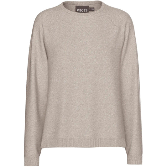 Maglie Donna Pieces - Pcbree Ls O-Neck Knit Noos Bc - Grigio