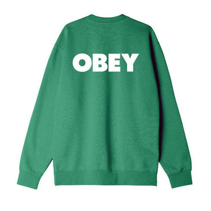 Felpe senza cappuccio Unisex Obey - Obey Bold Crew Premium French Terry Cr - Verde