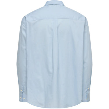 Camicie casual Uomo Only & Sons - Onsbarret Poplin Ls Loose Solid 004 Shirt - Blu