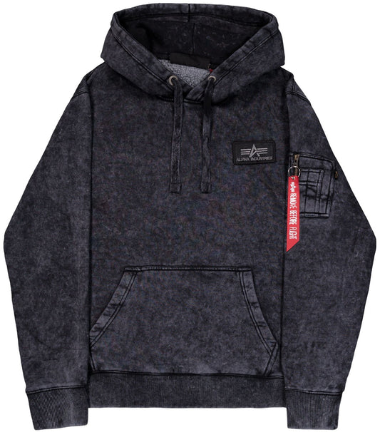 Felpe con cappuccio Uomo Alpha Industries - Back Print Hoodie Vintage - Nero