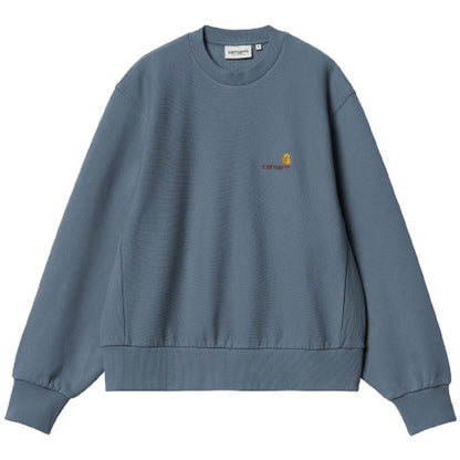 Felpe senza cappuccio Donna Carhartt Wip - W' American Script Sweat - Blu