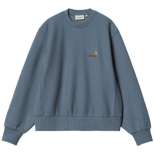 Felpe senza cappuccio Donna Carhartt Wip - W' American Script Sweat - Blu