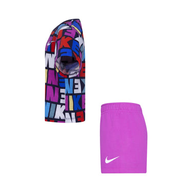 Tute a manica corta Bambina Nike - Knit Short Set - Multicolore