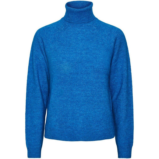 Maglie Donna Pieces - Pcjuliana Ls Rollneck Knit Noos Bc - Blu