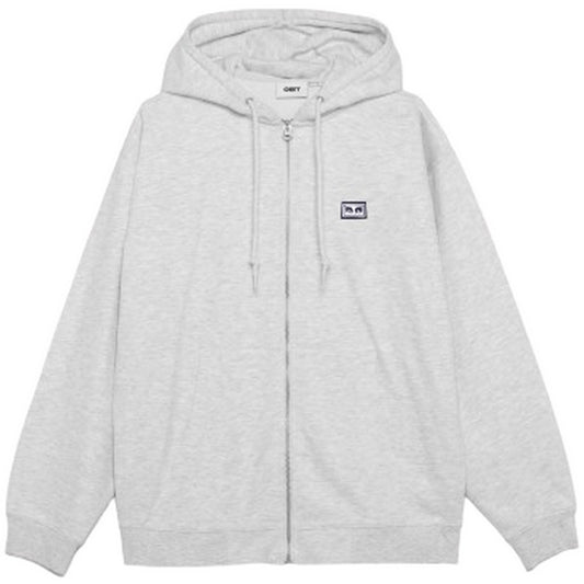 Felpe con cappuccio Uomo Obey - Established Works Eyes Zip Hood Ii Fleece - Grigio