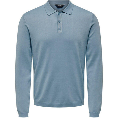 Maglie Uomo Only & Sons - Onswyler Life Reg 14 Ls Polo Knit - Celeste