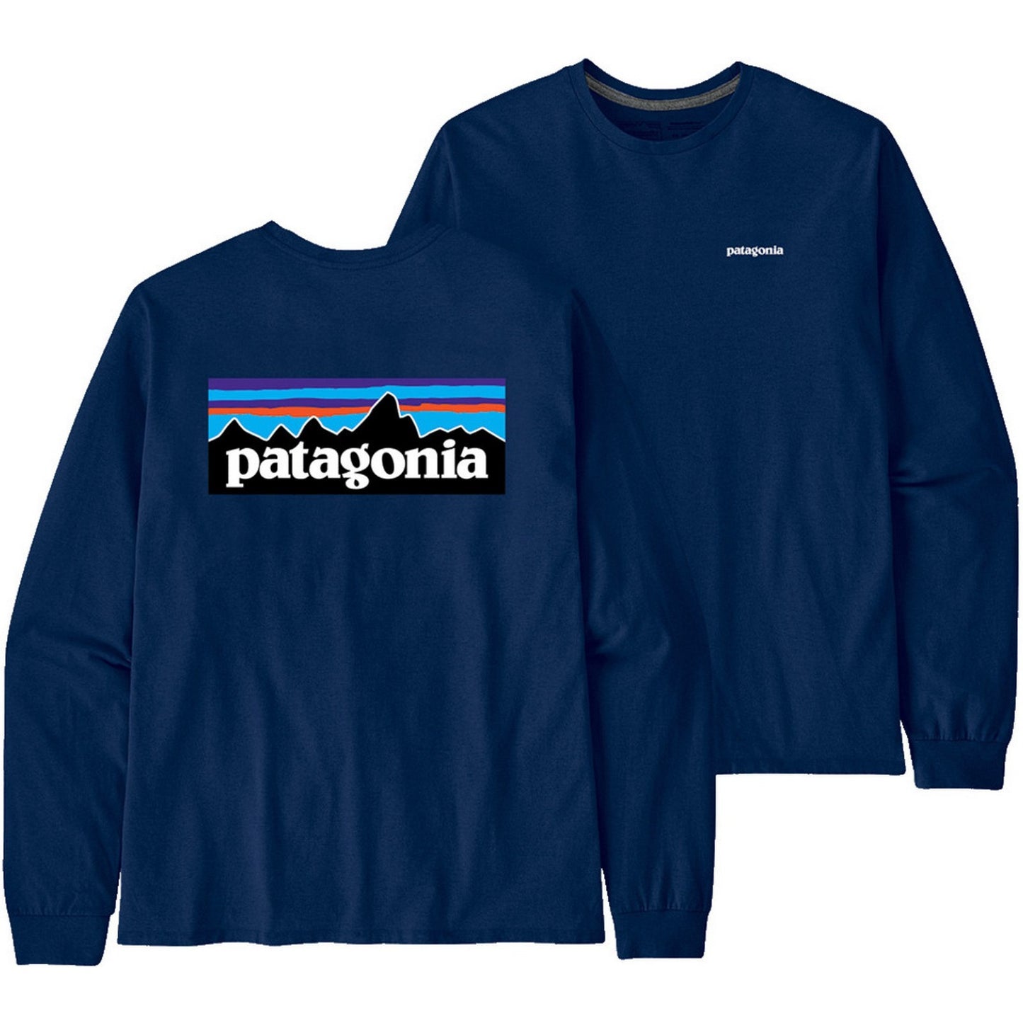 Maglie a manica lunga Uomo Patagonia - M's L/S P6 Logo ResponsibiliTee - Blu