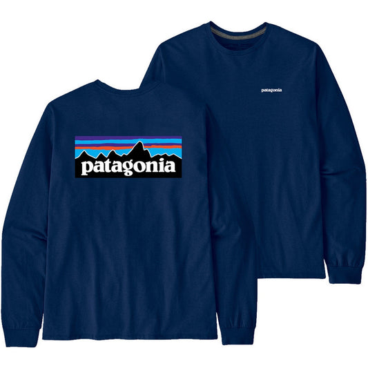 Maglie a manica lunga Uomo Patagonia - M's L/S P6 Logo ResponsibiliTee - Blu