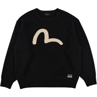 Maglioni Uomo Evisu - Ht, Logo Emb. Knit Pullover - Nero
