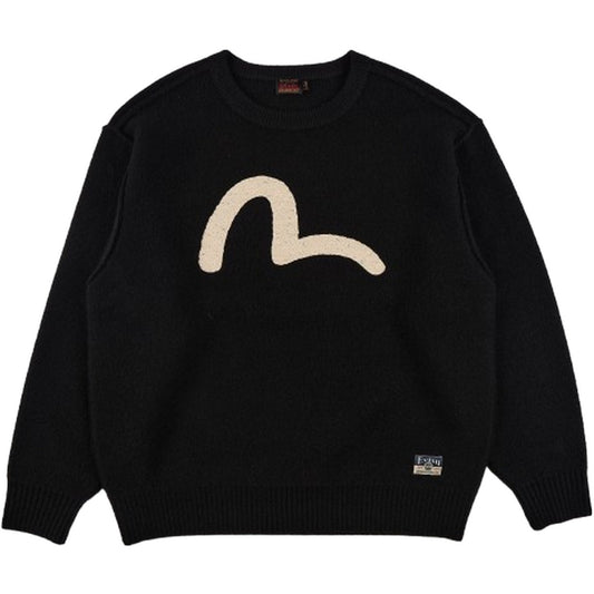 Maglioni Uomo Evisu - Ht, Logo Emb. Knit Pullover - Nero