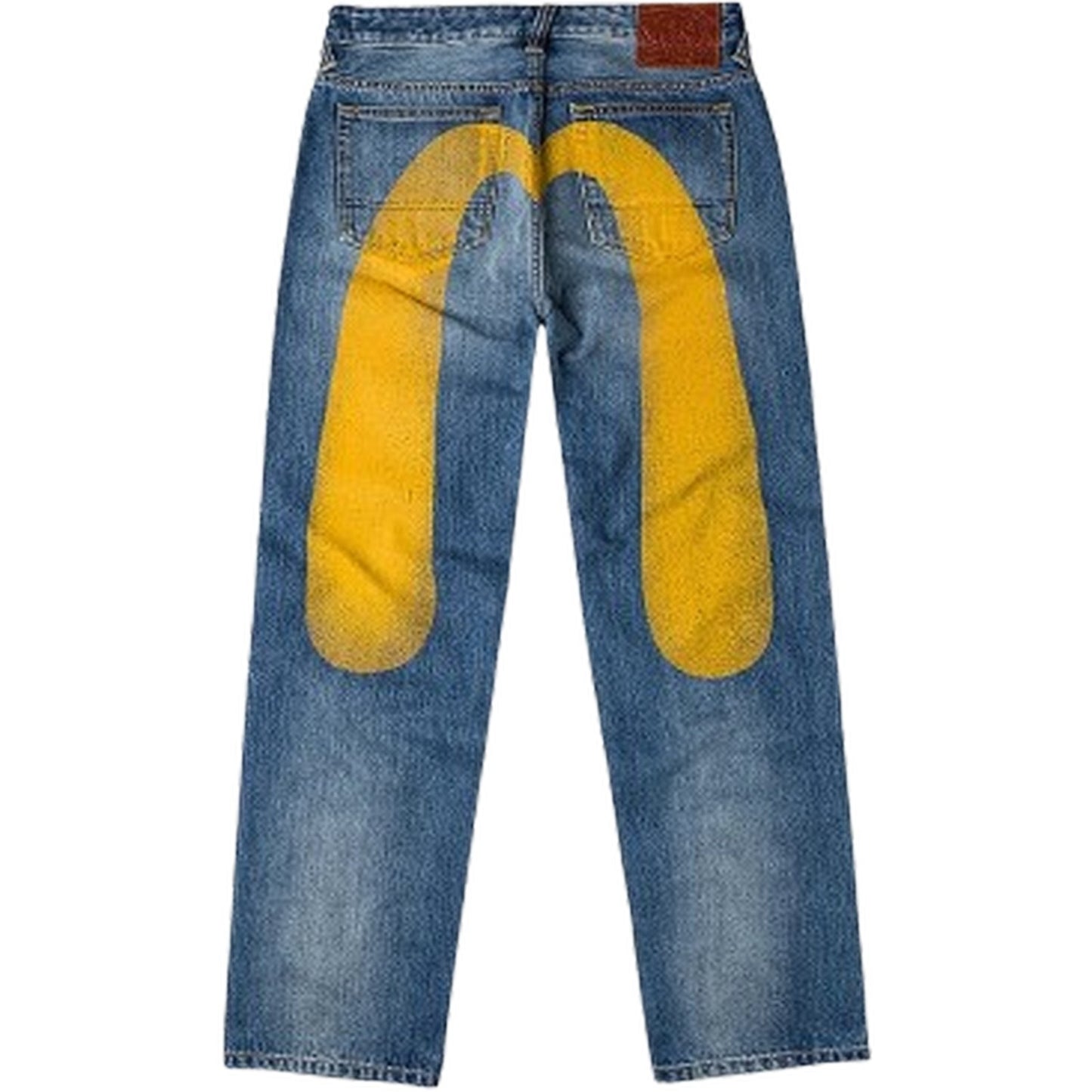 Jeans Uomo Evisu - Ht, Yellow Daicock Printed Jeans - Blu