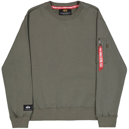 Maglie a manica lunga Uomo Alpha Industries - Label Sweater Bp - Verde