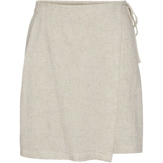 Gonne casual Donna Pieces - Pcpia Linen Mix Mw Wrap Skirt Wvn Noos - Grigio
