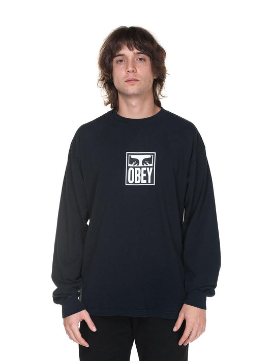 Maglie a manica lunga Uomo Obey - Obey Eyes Icon 3 Heavyweight Tee L/S - Nero