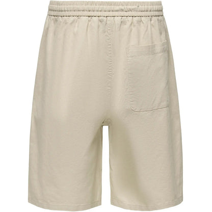 Pantaloncini Uomo Only & Sons - Onsdaves Wide Cot Lin 0007 Shorts - Bianco