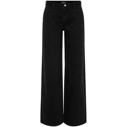 Jeans Donna Pieces - Pcselma Lw Wide Jeans Bl Noos Bc - Nero