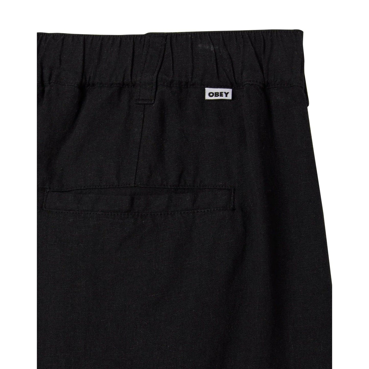 Pantaloncini Uomo Obey - Foster Pleated Linen Short - Nero