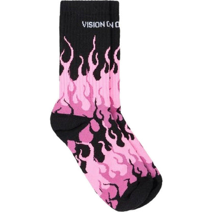 Calze Uomo Vision of Super - Socks With Flames And Logo - Viola