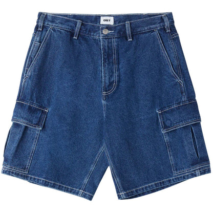 Pantaloncini Uomo Obey - Bigwig Baggy Denim Cargo Short - Blu