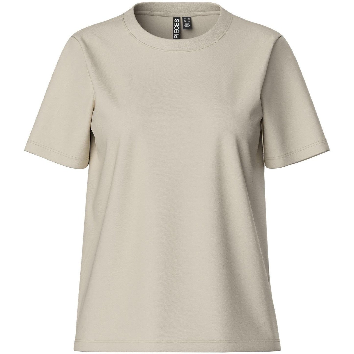 T-shirt Donna Pieces - Pcria Ss Solid Tee Noos Bc - Beige