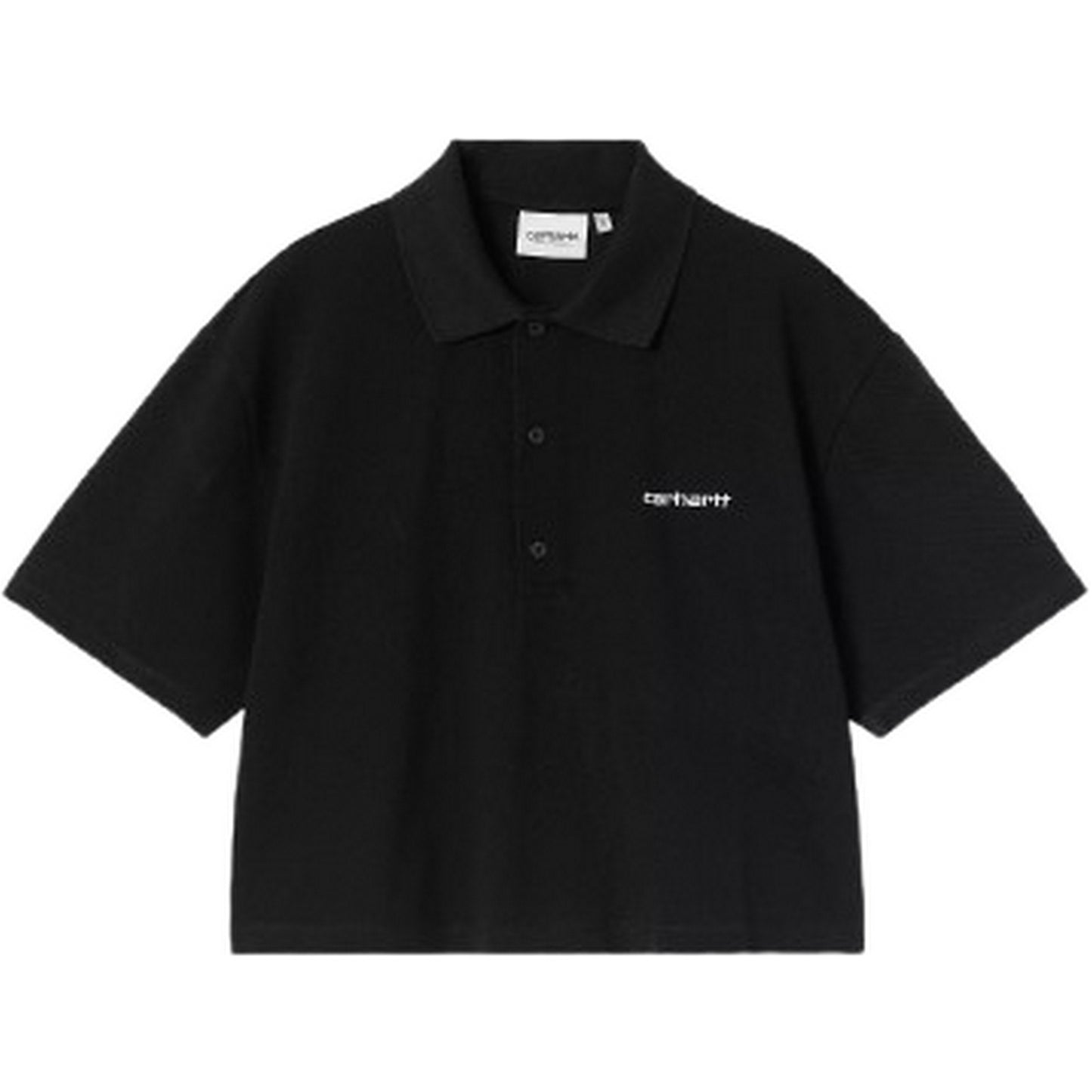 Polo Donna Carhartt Wip - W S/S Carhartt Script Polo Ts - Nero