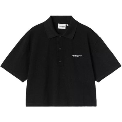 Polo Donna Carhartt Wip - W S/S Carhartt Script Polo Ts - Nero