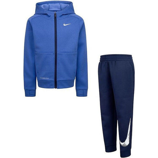 Felpe con cappuccio Bambino Nike - B Nk Df Th Flc Adp Fz Set Black - Blu