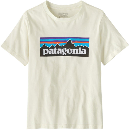 T-shirt Ragazzi Unisex Patagonia - K's P-6 Logo T-Shirt - Bianco