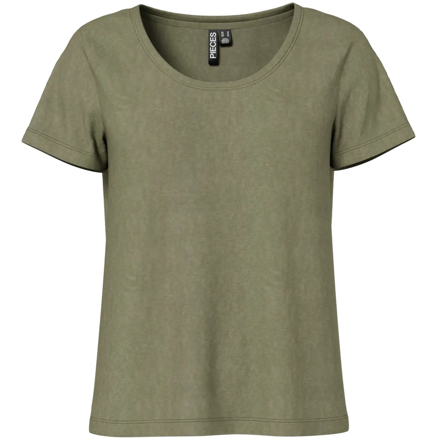 T-shirt Donna Pieces - Pcsophie Ss U-Neck Tee Jrs Noos Bc - Verde