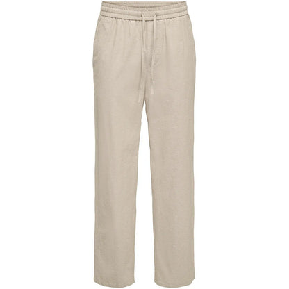 Pantaloni Uomo Only & Sons - Onssinus Loose 0007 Cot Lin Pant Noos - Bianco