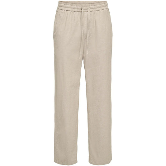 Pantaloni Uomo Only & Sons - Onssinus Loose 0007 Cot Lin Pant Noos - Bianco