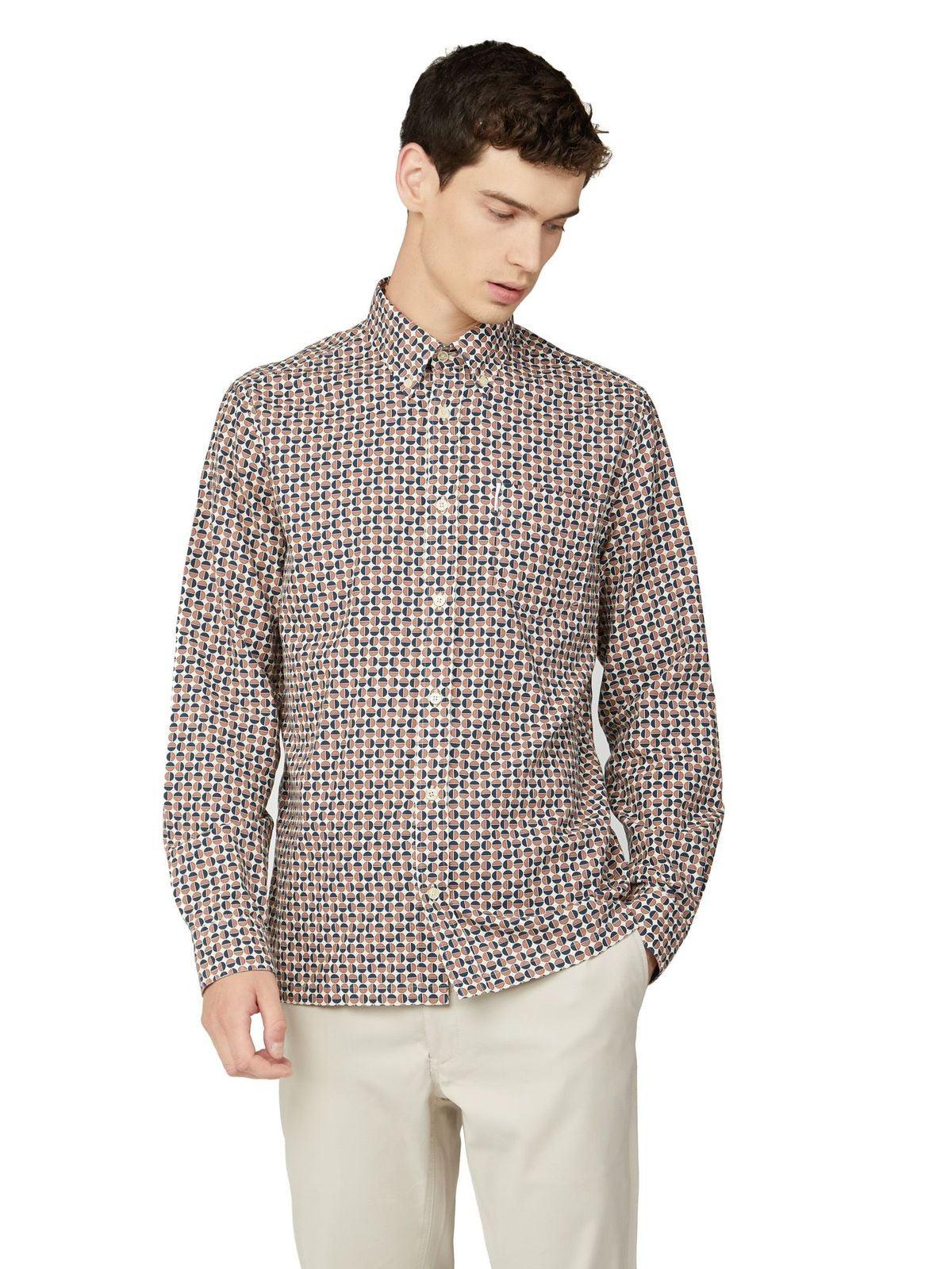 Camicie casual Uomo Ben Sherman - Archive 90'S Retro Print - Marrone