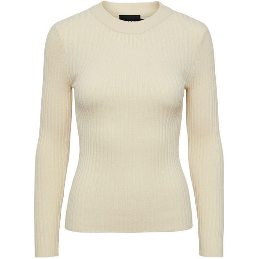 Maglie Donna Pieces - Pccrista Ls O-Neck Knit Noos Bc - Beige