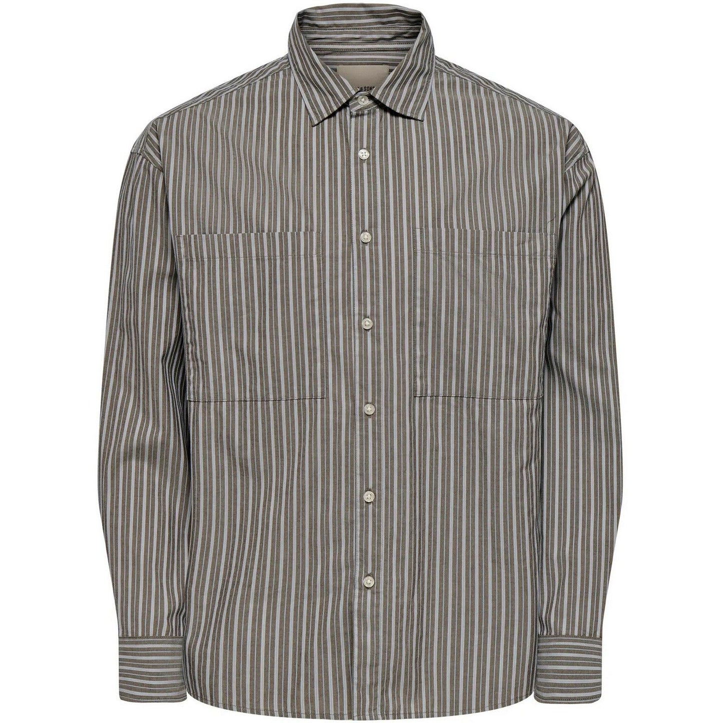 Camicie casual Uomo Only & Sons - Onsthompson Stripe Loose Shirt Noos - Marrone
