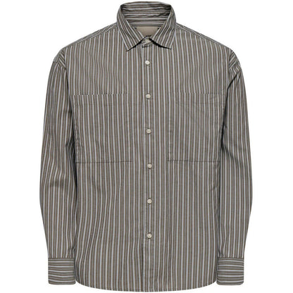 Camicie casual Uomo Only & Sons - Onsthompson Stripe Loose Shirt Noos - Marrone