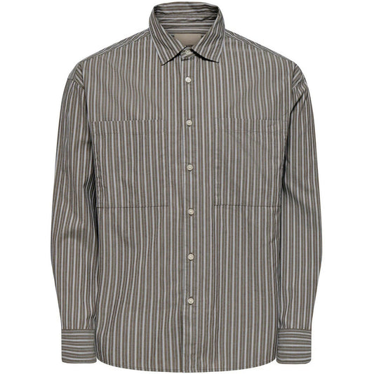 Camicie casual Uomo Only & Sons - Onsthompson Stripe Loose Shirt Noos - Marrone