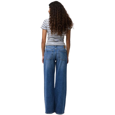 Jeans Donna Pieces - Pcselma Lw Wide Jeans New Mb Noos Bc - Blu