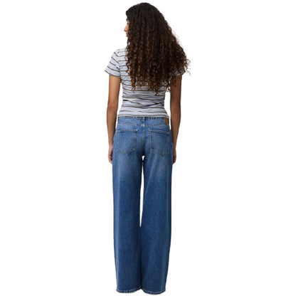 Jeans Donna Pieces - Pcselma Lw Wide Jeans New Mb Noos Bc - Blu