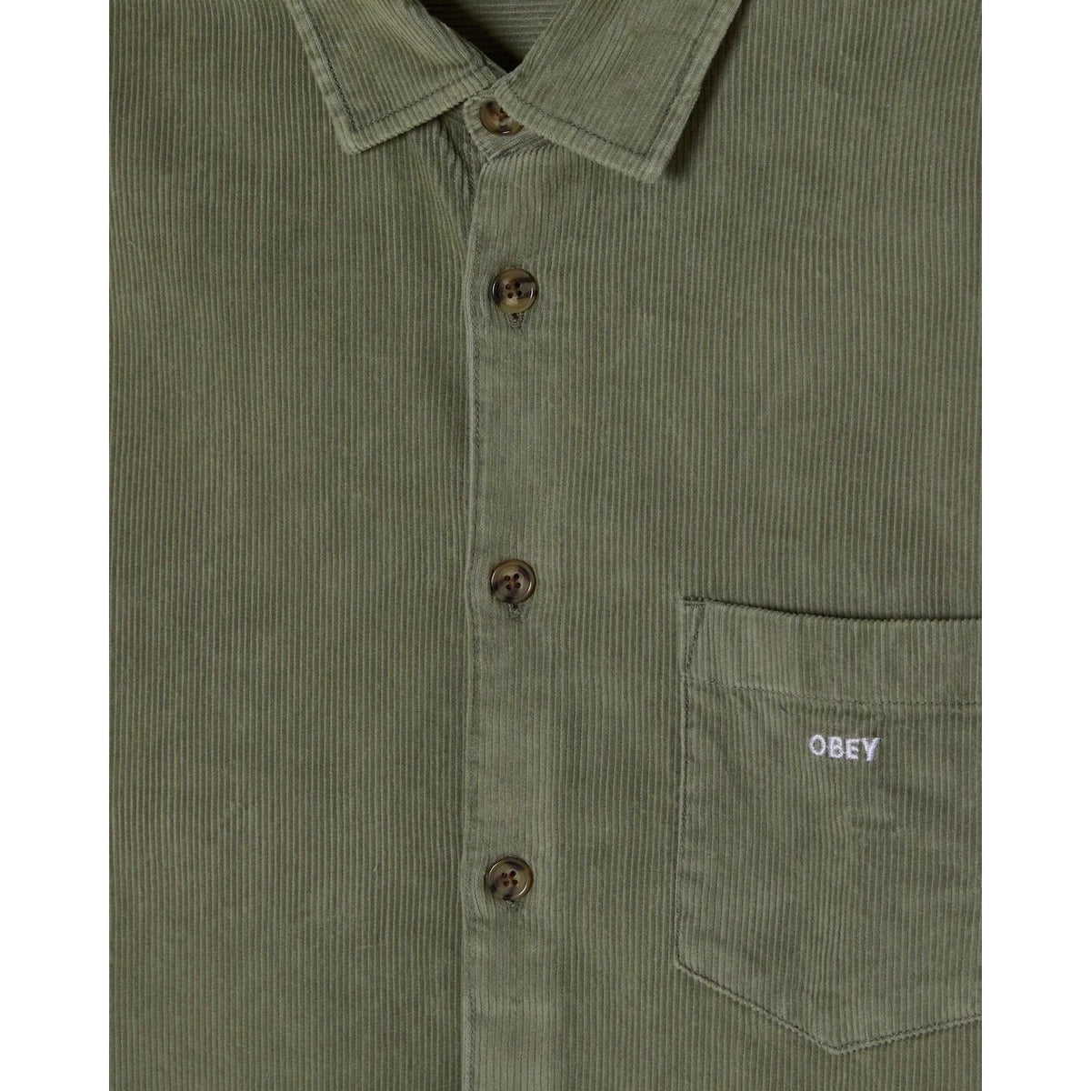 Maglie a manica lunga Uomo Obey - Tommy Corduroy Woven Ls - Verde