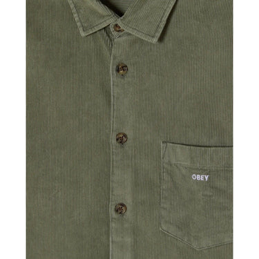 Maglie a manica lunga Uomo Obey - Tommy Corduroy Woven Ls - Verde
